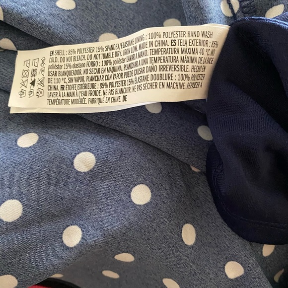 NWT Endless Rose Blue and white Polka Dot Long Sleeve Dress - Picture 5 of 7